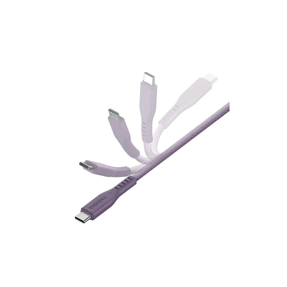 Kabel ENERGEA Flow USB-C / USB-C 240W, 5A, PD, Fast Charge, 1.5m fioletowy/purple 