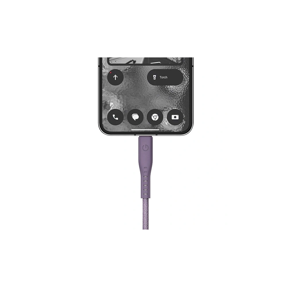Kabel ENERGEA Flow USB-C / USB-C 240W, 5A, PD, Fast Charge, 1.5m fioletowy/purple 