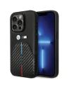BMW Apple Carcasă BMHCP14L22NSTB iPhone 14 Pro Stamped Tricolor Stripe negru/negru
