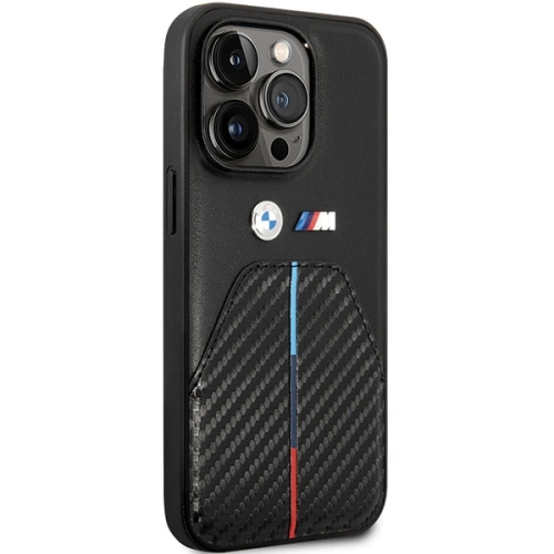 Kup BMW Apple Carcasă BMHCP14L22NSTB iPhone 14 Pro Stamped Tricolor Stripe negru/negru - BMW580 - {ean13} - Sklep Home Screen