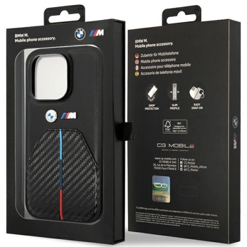 Kup BMW Apple Carcasă BMHCP14L22NSTB iPhone 14 Pro Stamped Tricolor Stripe negru/negru - BMW580 - {ean13} - Sklep Home Screen