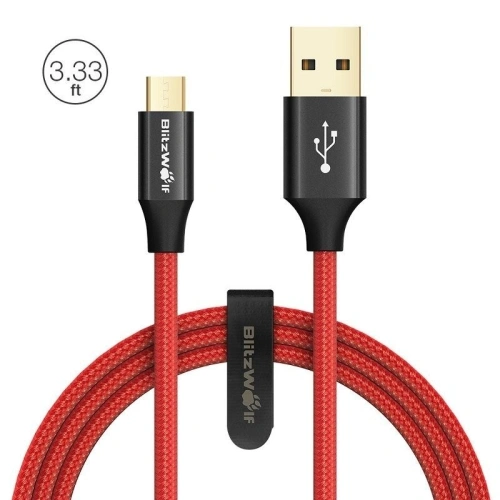 Kup Kabel Micro USB AmpCore Turbo BlitzWolf BW-MC7 1m (czerwony) - BLZ098RED - {ean13} - Sklep Home Screen