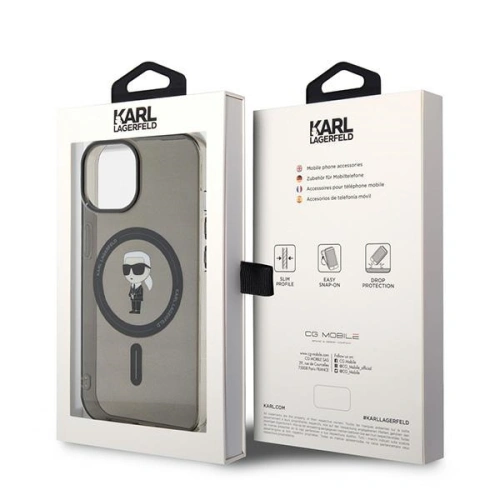 Kup Etui Karl Lagerfeld KLHMP14SHFCKNOK Apple iPhone 14 / 15 hardcase IML Ikonik MagSafe czarny/black - KLD1861 - {ean13} - Sklep Home Screen