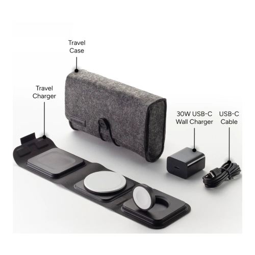 Kup Mophie Încărcător wireless Încărcător de călătorie 3in1 MagSafe (negru) - MPH67 - {ean13} - Sklep Home Screen