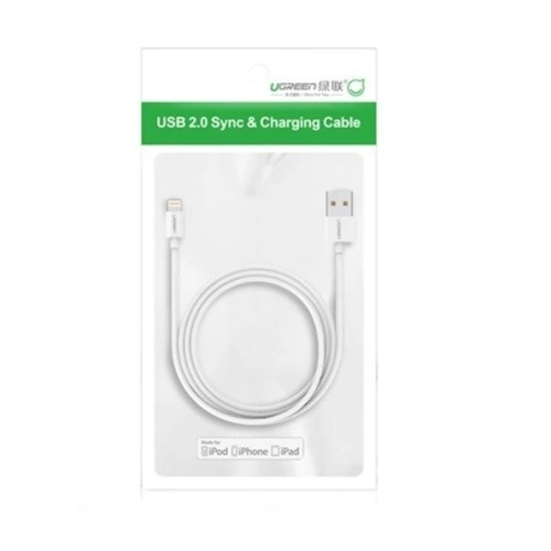 Kup Niklowany kabel Lightning UGREEN MFi 0,5m (biały) - UGR100WHT - {ean13} - Sklep Home Screen