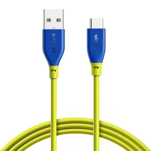 Kup Cablul USB 2.0 tip C AmpCore BlitzWolf BW-TC12 1m galben-albastru - BLZ106YELGRN - {ean13} - Sklep Home Screen