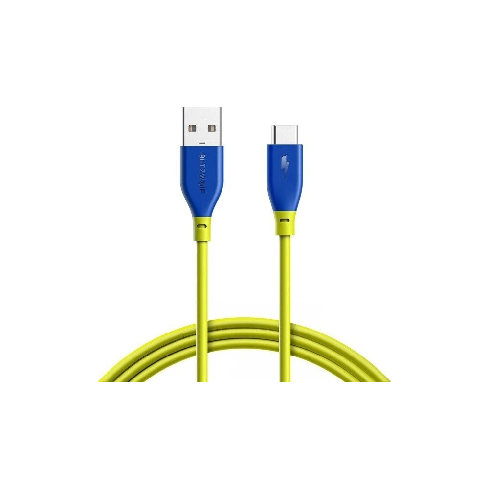 Kabel USB 2.0 typu C AmpCore BlitzWolf BW-TC12 1m żółtoniebieski