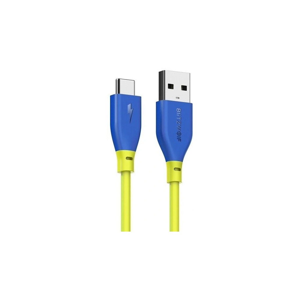 Kabel USB 2.0 typu C AmpCore BlitzWolf BW-TC12 1m żółtoniebieski