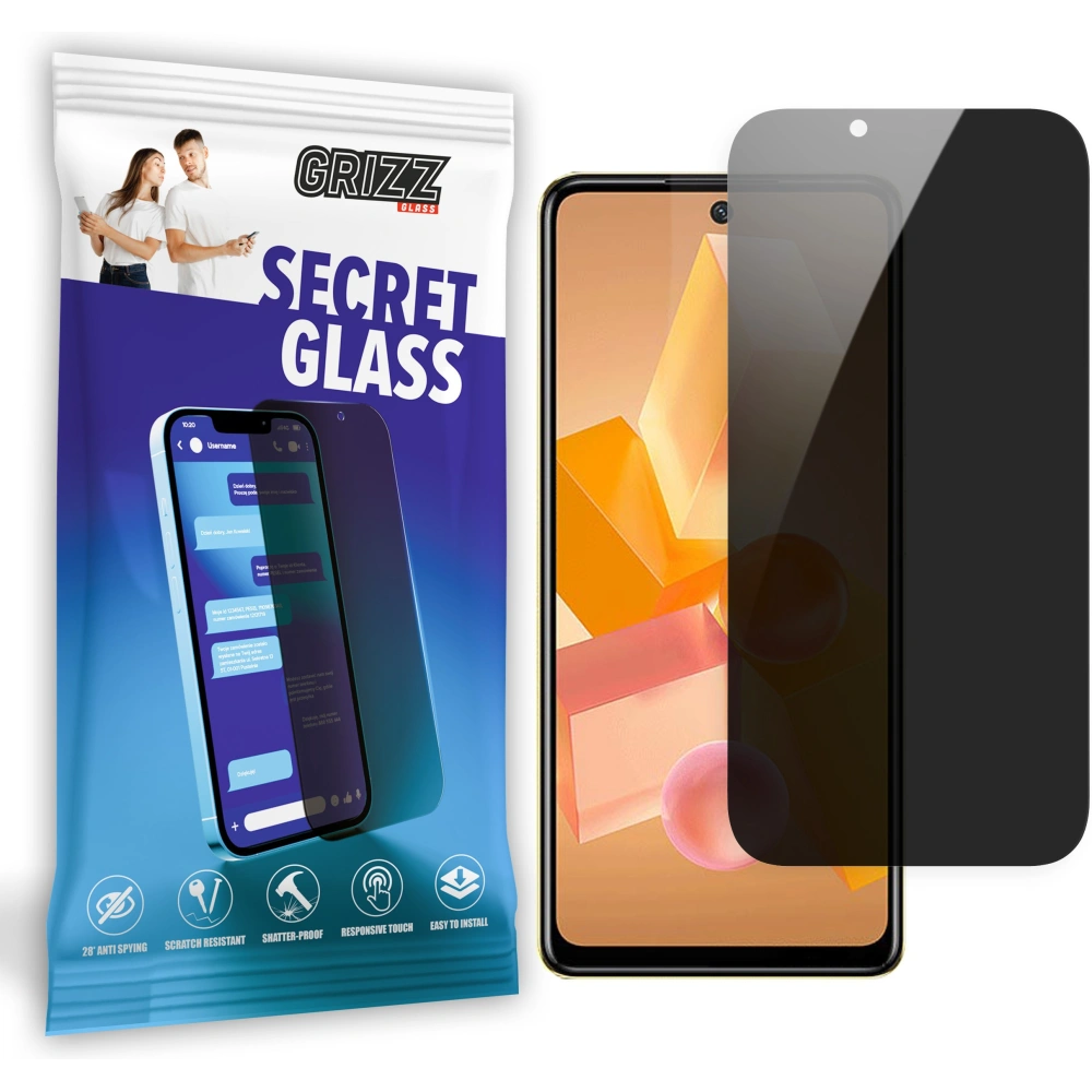 Matowe szkło prywatyzujące GrizzGlass SecretGlass do Infinix Hot 40 Pro