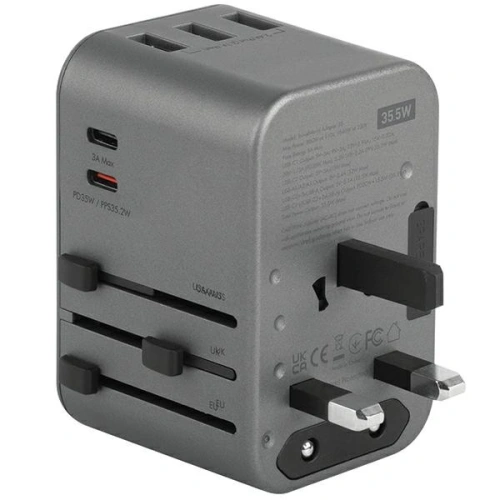 Kup Netzteil ENERGEA Travel World Adapter 4in1 US/UA/EU/UK 3xUSB-A, 2xUSB-C, PD35W, PPS35W, QC3.0 grau/gunmetal - ENG134 - {ean13} - Sklep Home Screen