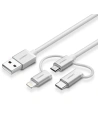 USB 3-in-1 Kabel UGREEN Typ-C / Lightning / Micro, 1m MFi (weiß)