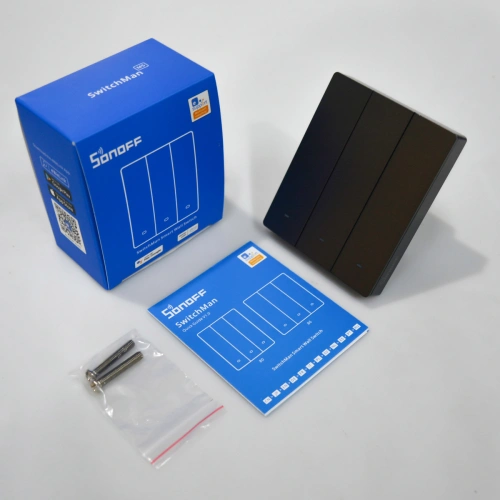 Kup Sonoff Comutator de perete inteligent Wi-Fi (3 canale) negru - SNF131 - {ean13} - Sklep Home Screen