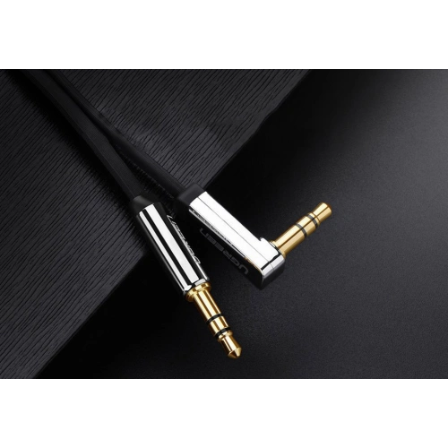 Kup UGREEN AV119 cablu audio unghi plat AUX mini jack 3,5 mm 0,5 m negru - UGR1770 - {ean13} - Sklep Home Screen