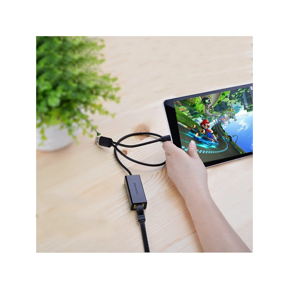 Zewnętrzna karta sieciowa UGREEN CR110 USB-A 2.0 / RJ45 100Mbps czarny