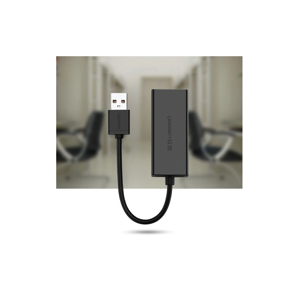 Zewnętrzna karta sieciowa UGREEN CR110 USB-A 2.0 / RJ45 100Mbps czarny