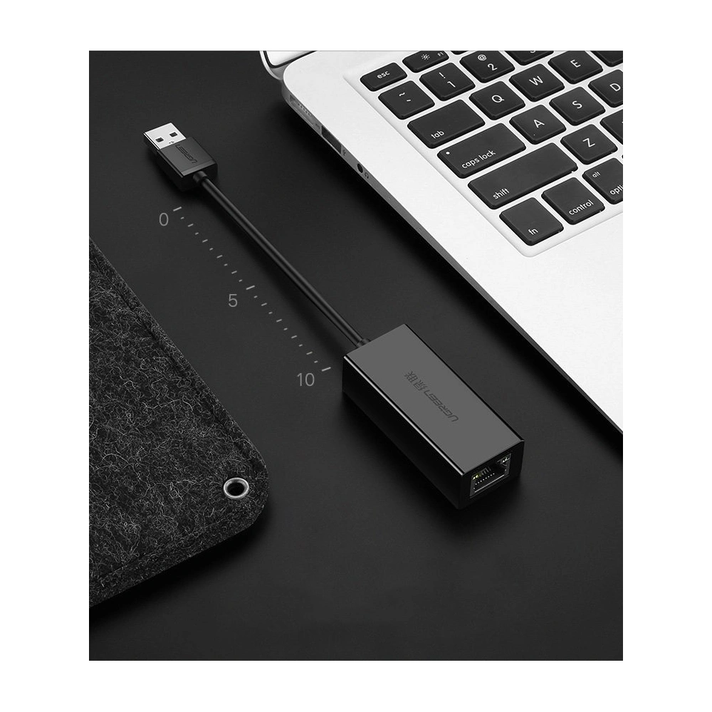 Zewnętrzna karta sieciowa UGREEN CR110 USB-A 2.0 / RJ45 100Mbps czarny