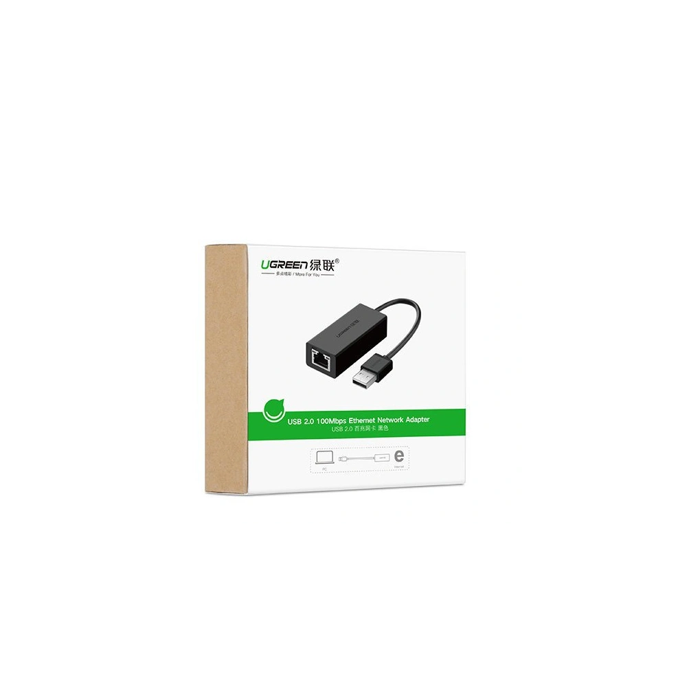 Zewnętrzna karta sieciowa UGREEN CR110 USB-A 2.0 / RJ45 100Mbps czarny
