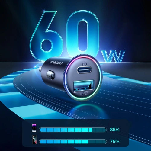 Kup Auto nabíječka Joyroom JR-CCN04 60W USB-A, USB-C černá - JYR856 - {ean13} - Sklep Home Screen