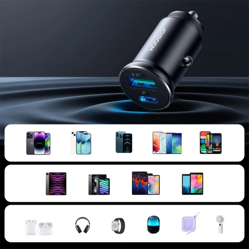 Kup Joyroom Încărcător auto JR-CCN05 30W USB-A, USB-C negru - JYR857 - {ean13} - Sklep Home Screen