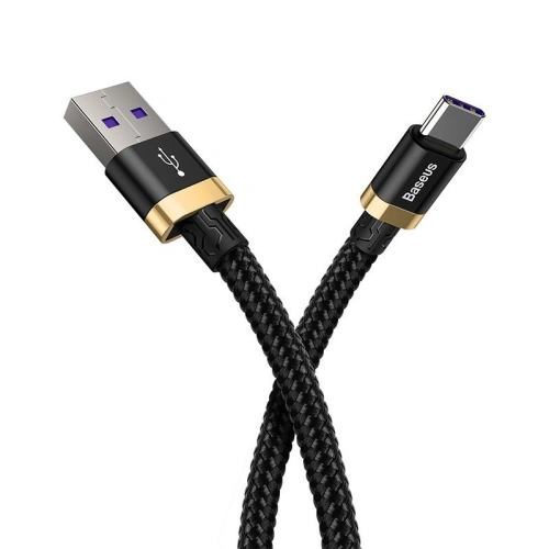 Kup Kabel USB-C Baseus Purple Gold Red, Huawei SuperCharge, 5A, 1m, 40W (černozlatý) - BSU577BLKGLD - {ean13} - Sklep Home Screen