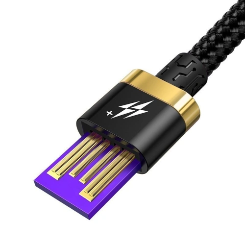 Kup Kabel USB-C Baseus Purple Gold Red, Huawei SuperCharge, 5A, 1m, 40W (černozlatý) - BSU577BLKGLD - {ean13} - Sklep Home Screen
