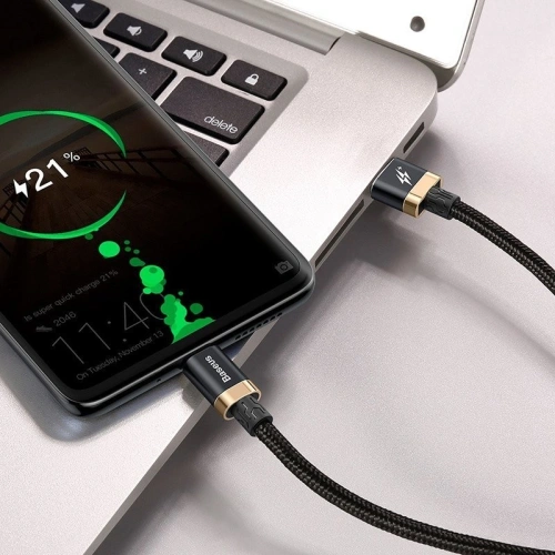 Kup Kabel USB-C Baseus Purple Gold Red, Huawei SuperCharge, 5A, 1m, 40W (černozlatý) - BSU577BLKGLD - {ean13} - Sklep Home Screen