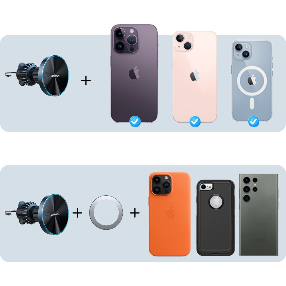 Uchwyt samochodowy na kratkę Joyroom JR-ZS240 z ładowarką indukcyjną 15W czarny