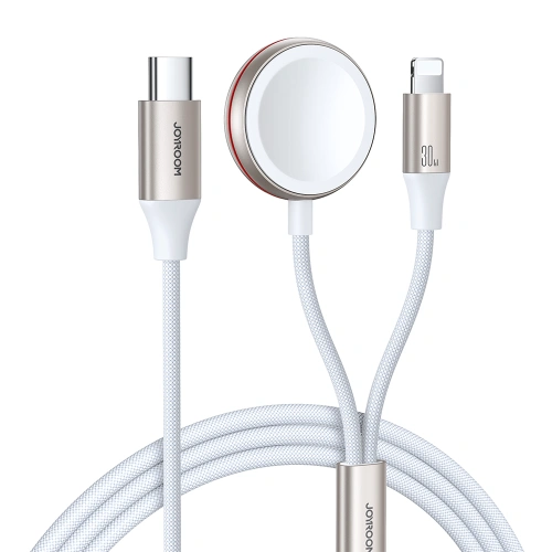 Kup Kabel 2w1 Joyroom S-IW011 USB-C / Lightning, induktive Ladestation für Apple Watch 1.5m weiß - JYR870 - {ean13} - Sklep Home Screen