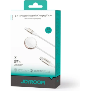 Buy Joyroom S-IW011 2in1 cable USB-C / Lightning, inductive charger for Apple Watch 1.5m white - JYR870 - {ean13} - Home Screen Store Europe