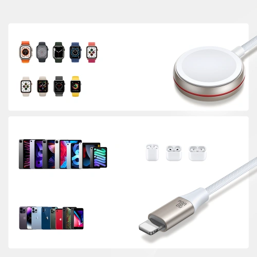 Kup Kabel 2w1 Joyroom S-IW011 USB-C / Lightning, indukční nabíječka pro Apple Watch 1.5m bílá - JYR870 - {ean13} - Sklep Home Screen