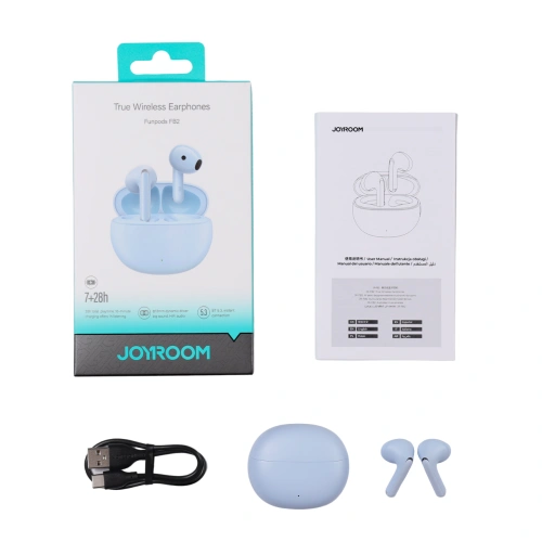 Kup Joyroom Căști in-ear fără fir Funpods JR-FB2 Bluetooth 5.3 albastru - JYR873 - {ean13} - Sklep Home Screen