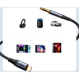 Kabel audio Joyroom SY-A06 Lightning / AUX mini jack 3.5mm 1.2m czarny