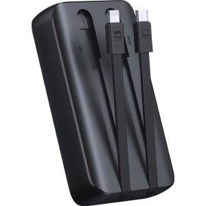 Powerbank Joyroom JR-PBC06 10000mAh 30W + wbudowane kable USB-C, Lightning czarny