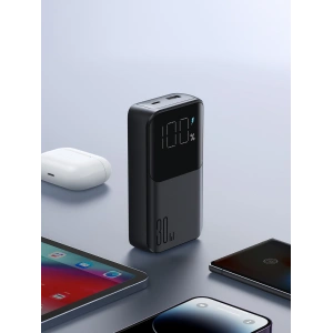 Powerbank Joyroom JR-PBC06 10000mAh 30W + wbudowane kable USB-C, Lightning czarny