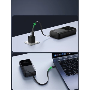 Powerbank Joyroom JR-PBC06 10000mAh 30W + wbudowane kable USB-C, Lightning czarny