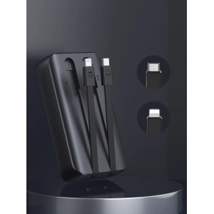 Powerbank Joyroom JR-PBC06 10000mAh 30W + wbudowane kable USB-C, Lightning czarny