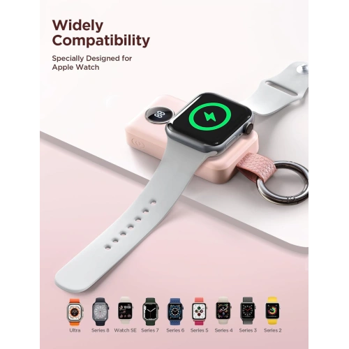 Kup Vezeték nélküli powerbank Joyroom JR-WQW01 2000mAh 3W Apple Watch-hoz rózsaszín - JYR881 - {ean13} - Sklep Home Screen