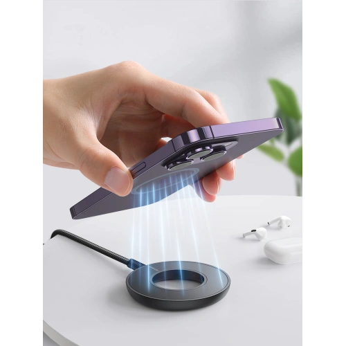Buy Joyroom JR-WQM03 inductive charger USB-A / USB-C 15W black - JYR882 - {ean13} - Home Screen Store Europe
