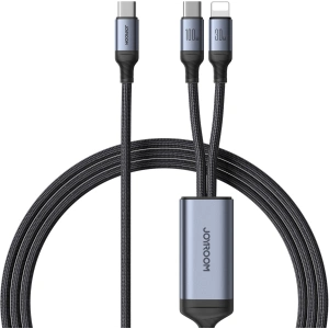 Buy Joyroom Speedy Series SA21-1T2 2in1 cable USB-C / USB-C, Lightning 100W 1.5m black - JYR886 - {ean13} - Home Screen Store Europe