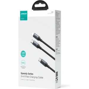 Buy Joyroom Speedy Series SA21-1T2 2in1 cable USB-C / USB-C, Lightning 100W 1.5m black - JYR886 - {ean13} - Home Screen Store Europe