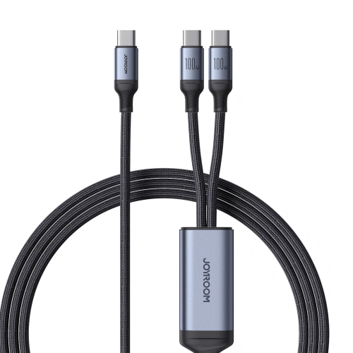 Kup Kábel 2w1 Joyroom Speedy Series SA21-1T2 USB-C / 2xUSB-C 100W 1.5m fekete - JYR887 - {ean13} - Sklep Home Screen