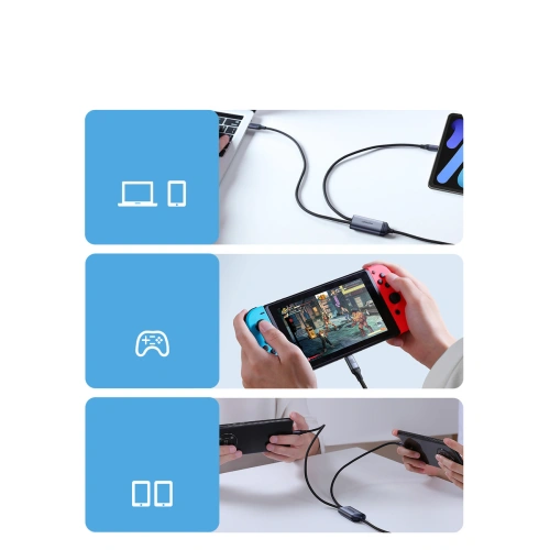 Kup Kabel 2w1 Joyroom Speedy Series SA21-1T2 USB-C / 2xUSB-C 100W 1.5m czarny - JYR887 - {ean13} - Sklep Home Screen