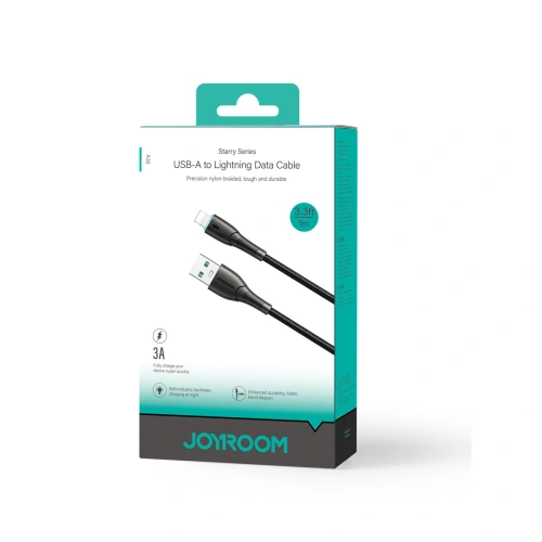 Buy Joyroom Starry Series SA32-AL3 cable USB-A / Lightning 3A 1m black - JYR896 - {ean13} - Home Screen Store Europe