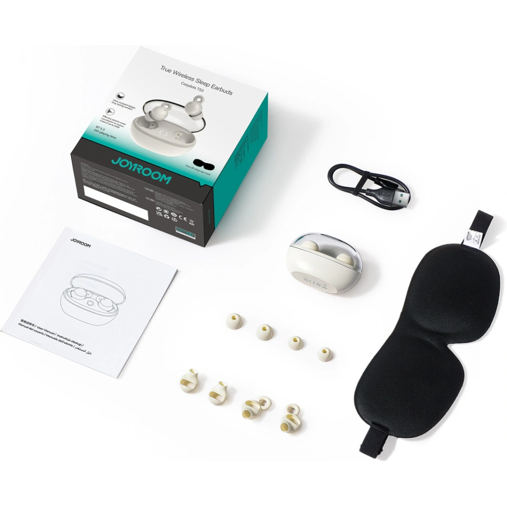 Bezprzewodowe słuchawki dokanałowe Joyroom JR-TS3 Bluetooth 5.3 biały