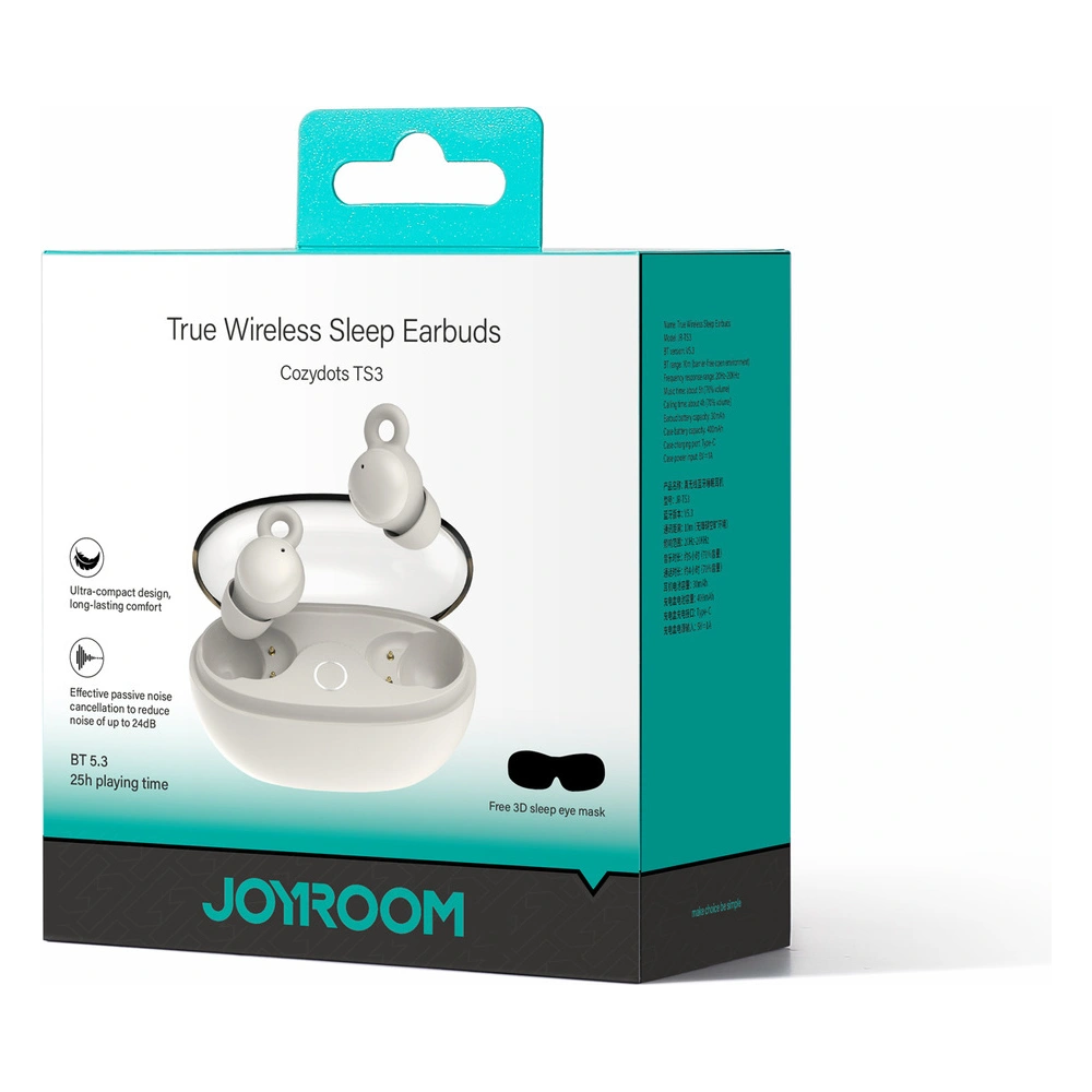 Bezprzewodowe słuchawki dokanałowe Joyroom JR-TS3 Bluetooth 5.3 biały