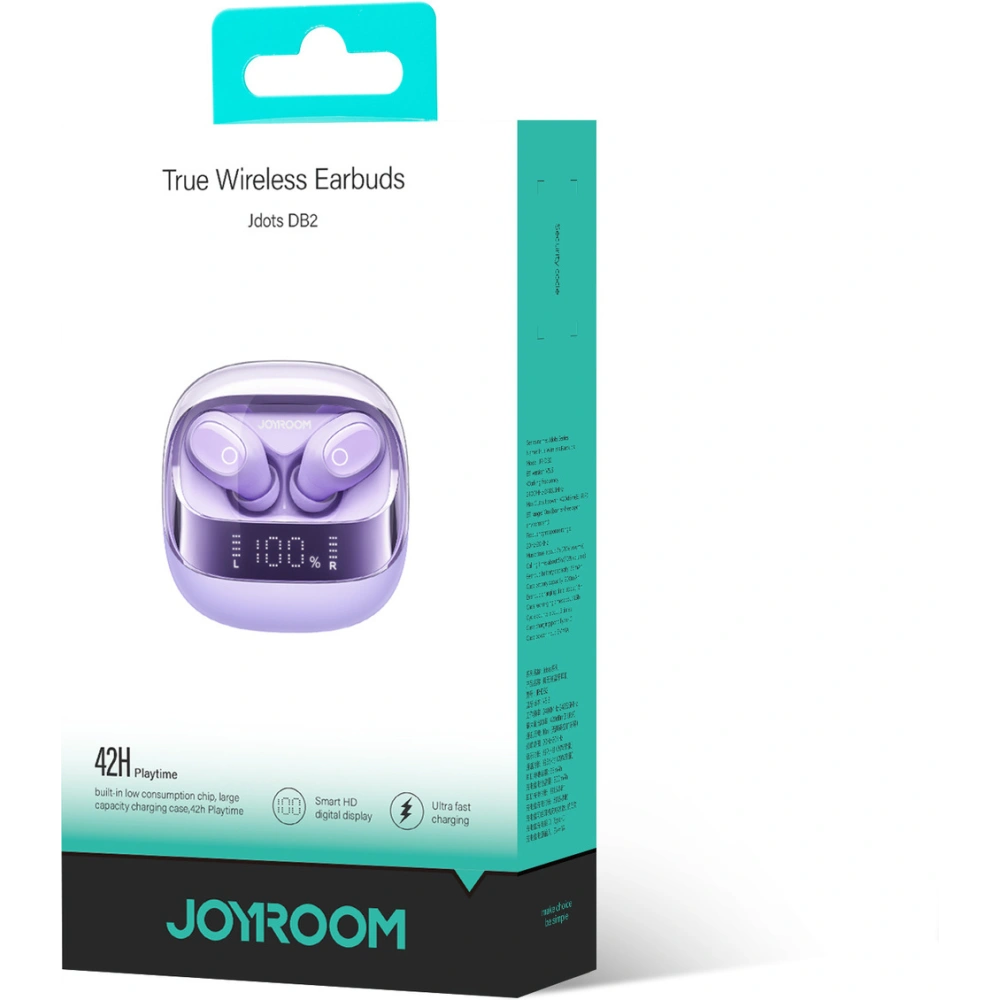 Słuchawki bezprzewodowe dokanałowe Joyroom Jdots Series JR-DB2 fioletowy