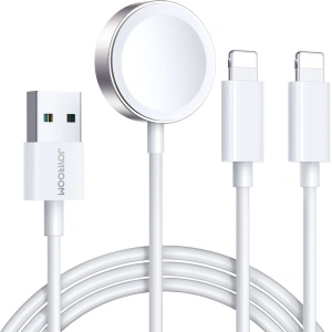 Kabel 3w1 Joyroom S-IW007 USB-A / ładowarka magnetyczna, USB-A, Lightning 1.2m biały