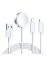 Kabel 3w1 Joyroom S-IW007 USB-A / ładowarka magnetyczna, USB-A, Lightning 1.2m biały