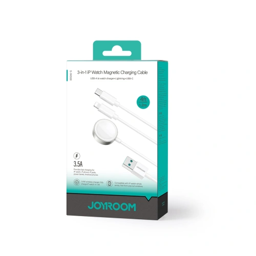 Kup Kabel 3w1 Joyroom S-IW008 USB-A / ładowarka magnetyczna, USB-C, Lightning 1.2m biały - JYR912 - {ean13} - Sklep Home Screen