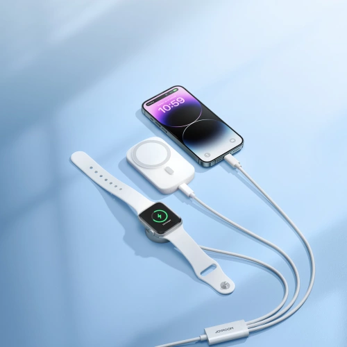 Kup Kabel 3w1 Joyroom S-IW008 USB-A / ładowarka magnetyczna, USB-C, Lightning 1.2m biały - JYR912 - {ean13} - Sklep Home Screen